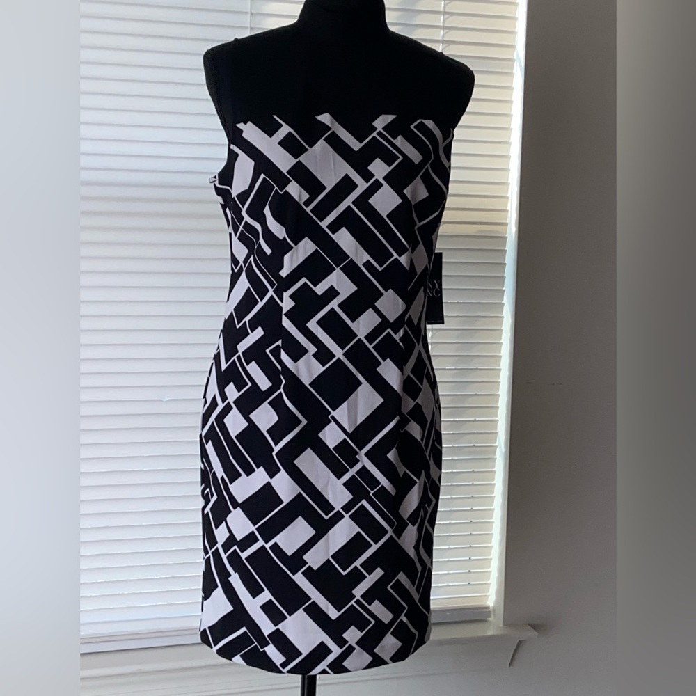 New York & Company - Geometric-Print Mesh-Inset Sheath Dress (NWT)